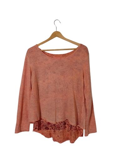 Pull En Maille Mohair Corail Détails Floraux (T6989) - Label Emmaus - Modalova