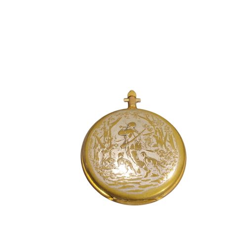 Montre à gousset / de poche vintage AMBRE Quartz - Décor Chasseur & Chien / Volutes - Label Emmaus - Modalova