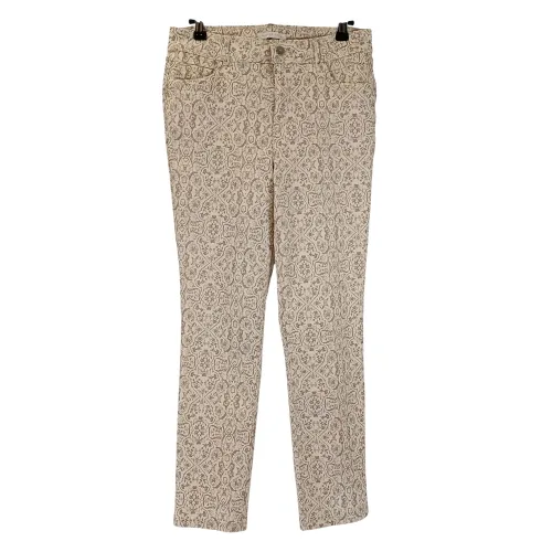 Pantalon écru imprimé cachemire gris coupe droite chic taille 38 - Armand Thiery - Modalova