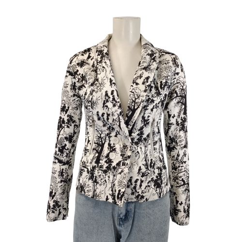 Blazer Lemon Smashed XS 34 – Noir , imprimé toile de Jouy, cintré - Label Emmaus - Modalova