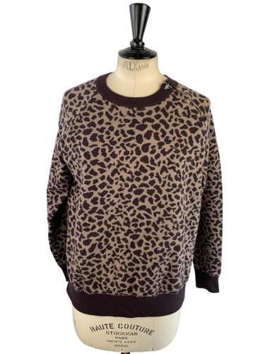 Riu Paris - Pull col rond imprimé léopard avec zip épaule - & taupe - Neuf d'invendu Riu - Taille L (estimé) - Label Emmaus - Modalova