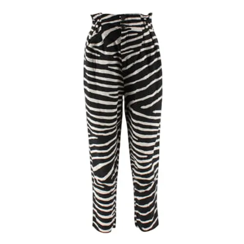 Pantalon fluide et beige imprimé zèbre - taille 36 - H&M - Modalova