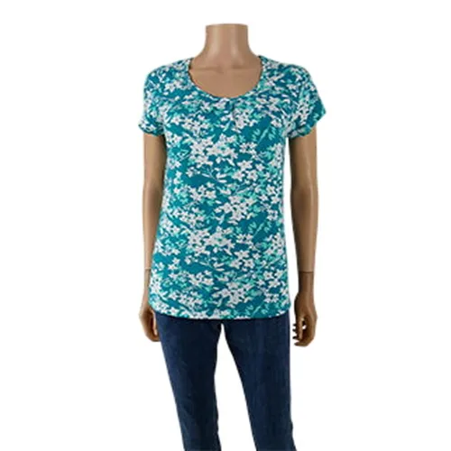T-shirt à fleurs - Bleu bonheur - Taille 38 - Label Emmaus - Modalova