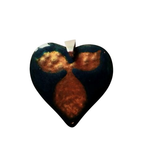 Pendentif en émail noir et doré - Label Emmaus - Modalova