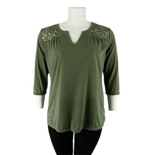 Blouse col dentelle manche longue - Modavista - Taille 46/48 - Label Emmaus - Modalova