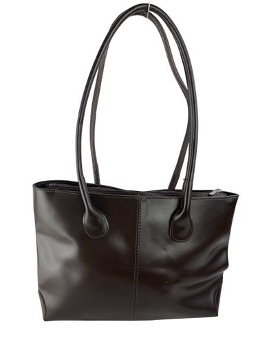 Sac cabas à doubles anses en cuir lisse — glacé - Label Emmaus - Modalova