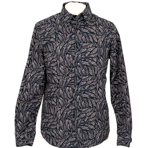 Chemise - marque - manches longues - motif feuilles - couleur - taille M (40) - Devred - Modalova