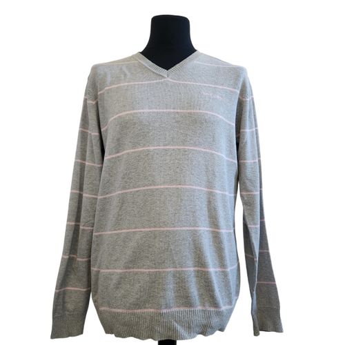 Pull col V à rayures roses – – Taille XL - Teddy Smith - Modalova