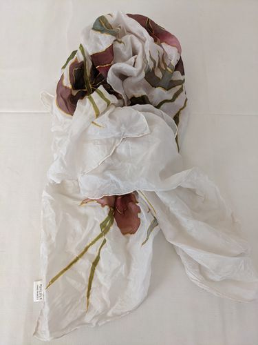 Carré de soie motif à fleurs - Label Emmaüs - Modalova