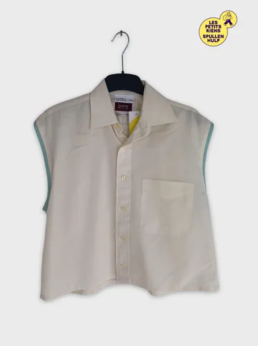 Chemise vintage crme  bordure turquoise  - arrow - Modalova