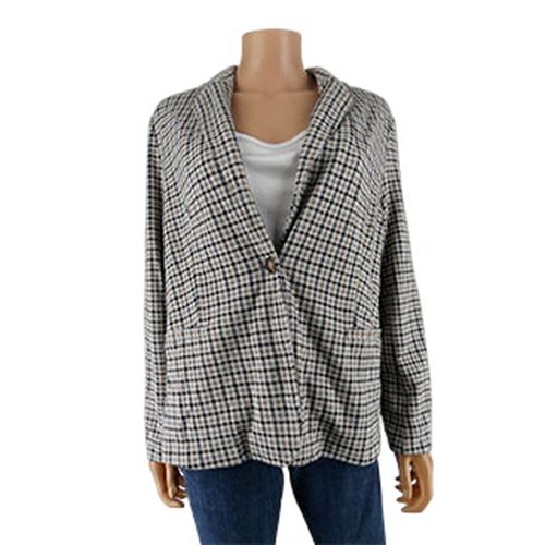 Veste courte écrue style blazer imprimée tweed - Land's end - Taille L - Label Emmaus - Modalova