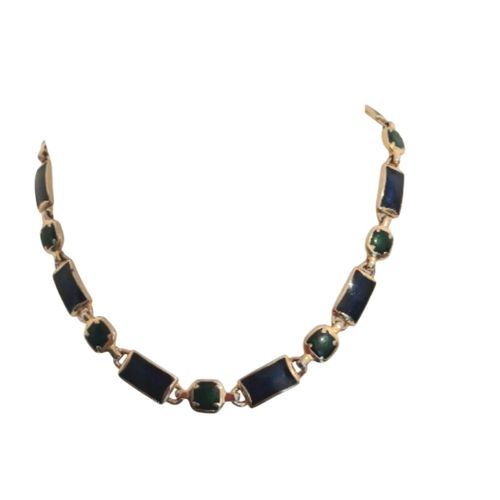Collier bleu et vert en émail - Label Emmaus - Modalova