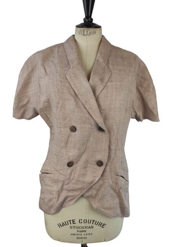 Navay Glow - Blazer vintage en soie rosé à manches courtes - Taille S - Label Emmaus - Modalova