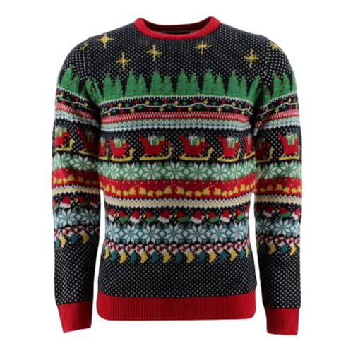 Pull de Noël foncé imprimé - Seasons greeting - Taille S - Label Emmaus - Modalova