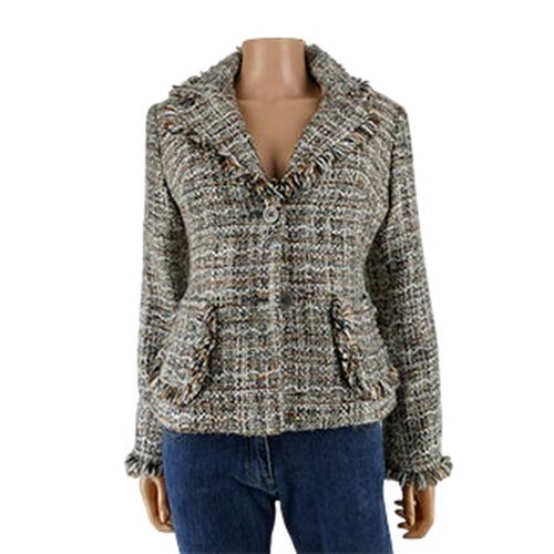 Veste en tweed /beige avec col à volants imprimé - Kanaka - Taille 38 - Label Emmaus - Modalova