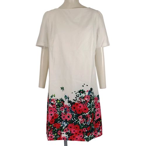 Robe MD Woman blanche florale taille M manches courtes - Label Emmaus - Modalova