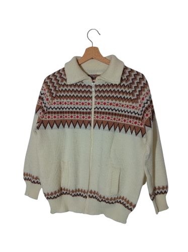 Gilet en maille vintage à motif jacquard (V3816) - Label Emmaus - Modalova