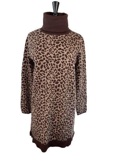Riu Paris — Robe pull col roulé imprimé léopard (Neuf d'invendu) — Beige et — Taille S / M - Label Emmaus - Modalova
