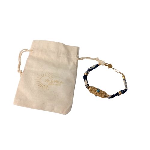 Bracelet de la marque Milë Mila en cylindre, sur le thème Amour pierre turquoise - Label Emmaus - Modalova