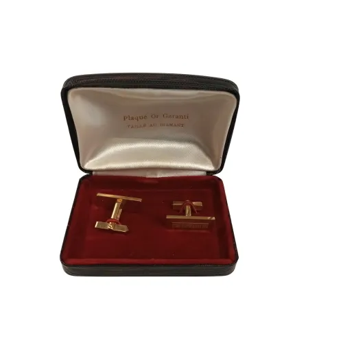 Boutons de manchette plaqués et taillés au diamant - Label Emmaus - Modalova