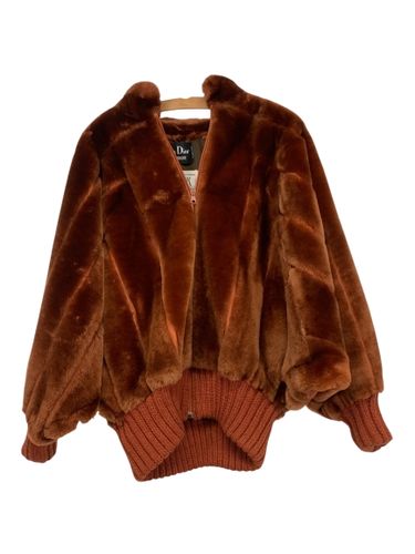 Veste à manches chauve-souris cuir et fourrure - Christian Dior - Modalova