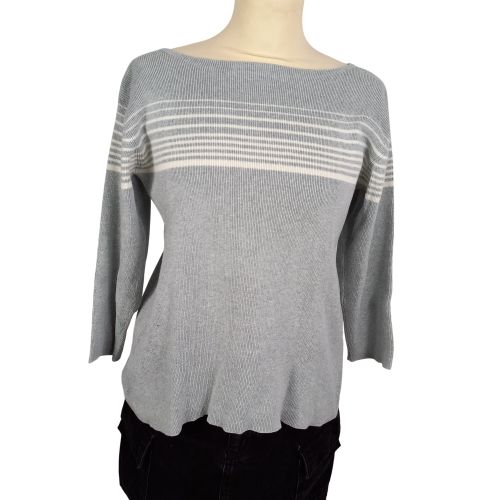 Pull noir avec ligne grises et " AT COMPAGNY" T XL - Label Emmaus - Modalova