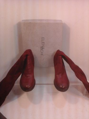 Cuissardes daim bordeaux Elena Iachi - Neuves en boîte - T38.5 - Label Emmaus - Modalova