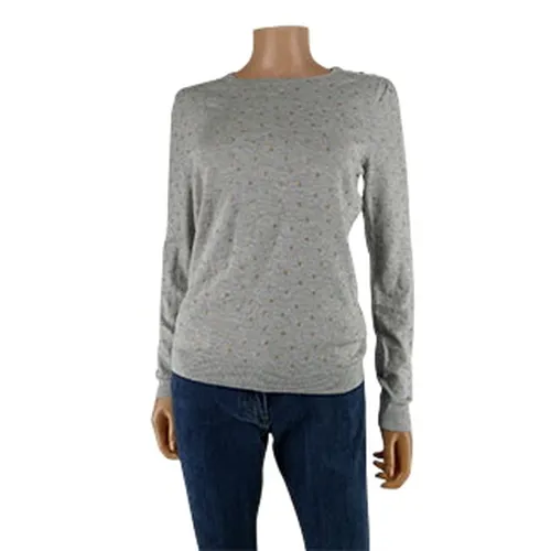 Pull chiné imprimée coeur - Taille S - Camaïeu - Modalova