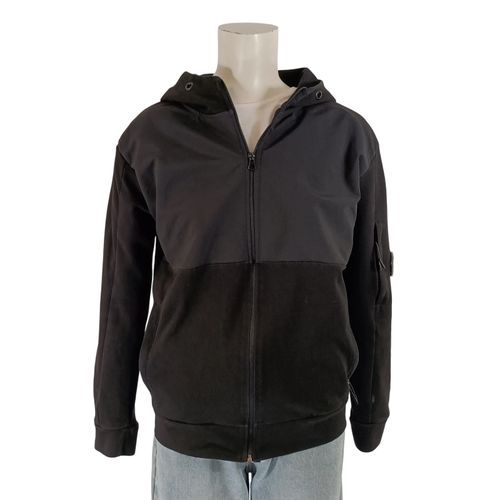 Sweat zippé C.P. Company gris taille M capuche lentille manche sportswear - Label Emmaus - Modalova
