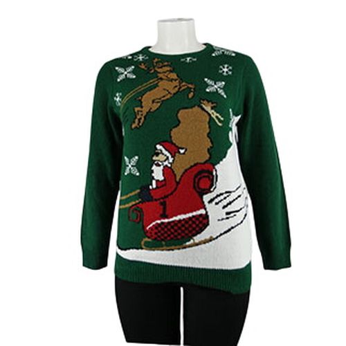 Pull de Noël imprimé avec bouton lumineux - Taille L - Label Emmaus - Modalova