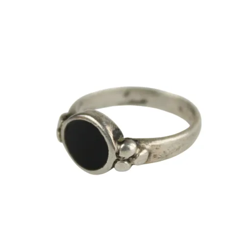 Bague - Argent 925 et pierre noire - Label Emmaus - Modalova