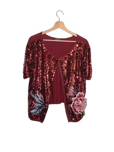 Gilet Bordeaux Paillettes S (T6895) - Label Emmaus - Modalova