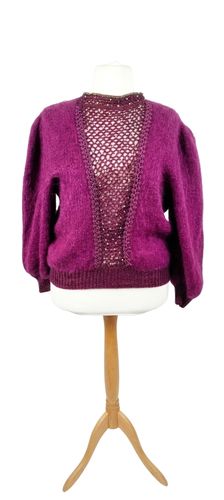 Pull vintage enmaille mohair ou angora arbore une teinte - Label Emmaus - Modalova