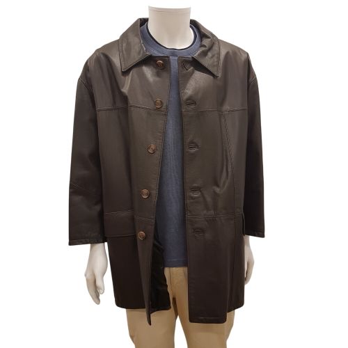 Veste en cuir véritable - PHILIPPE VALLEREUIL - Taille 56 ESTIMEE - Label Emmaus - Modalova