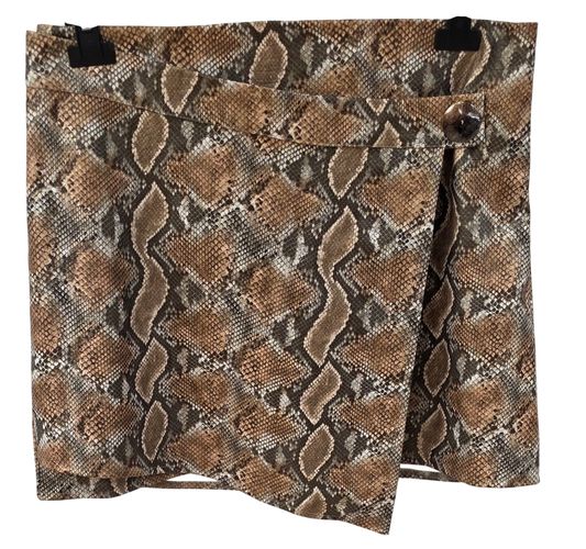 Jupe portefeuille court effet serpent Vintage - Imprimé python et beige (XL) - Rinascimento - Modalova