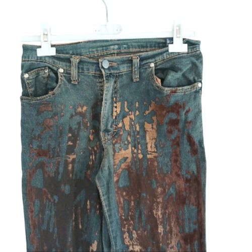C.World - Jean imprimé marron - 38 - Label Emmaus - Modalova