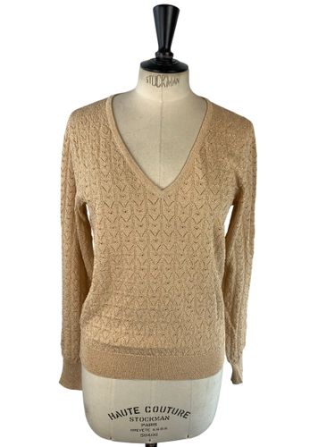 Riu Paris - Pull col V en maille ajourée lurex - Taille M (estimé) - Label Emmaus - Modalova