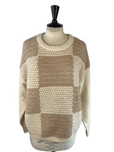 Riu Paris - Pull col rond maille bouclette à grands carreaux damier - & écru - Neuf d'invendu Riu - Taille L/XL - Label Emmaus - Modalova