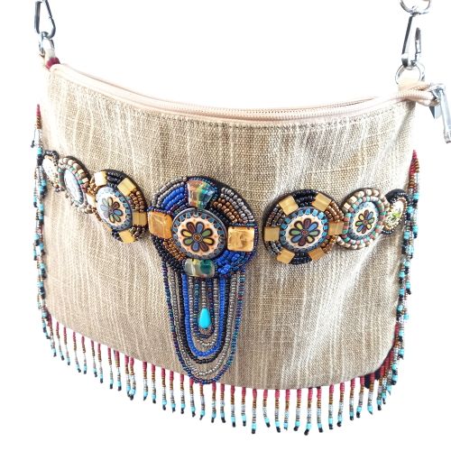 Sac bandoulière souple, style bohème ethnique - Label Emmaus - Modalova