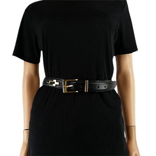 Ceinture noire avec clous en métal - longueur 80 cm - Largeur 3.8 cm - Label Emmaus - Modalova