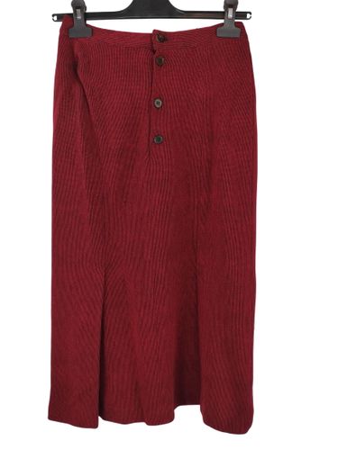 Jupe mi-longue vintage rouge à boutons — Taille haute — Taille 32 FR (XXS) - Label Emmaus - Modalova