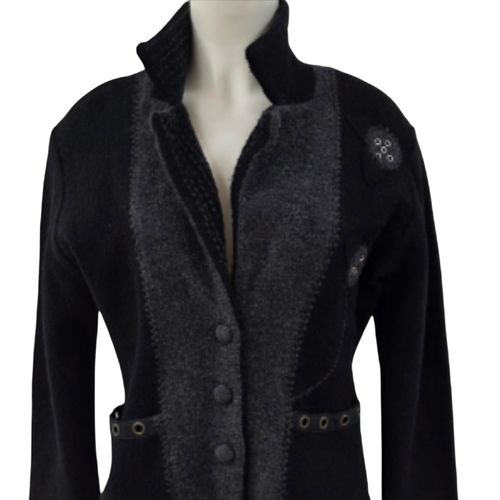 Veste-pull en laine - Noir et - Julie Guerlande - Modalova