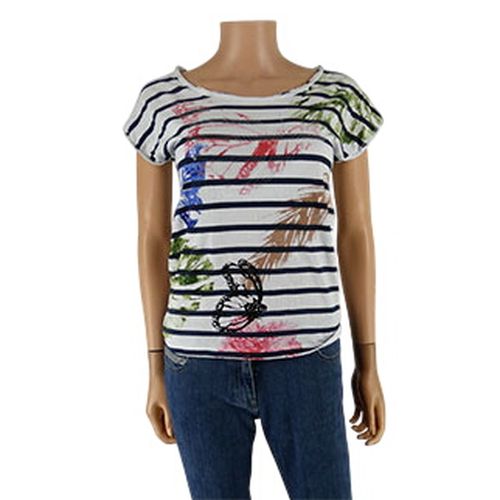 T-shirt rayures blanches et noires imprimées - Lemon Beret - Taille T1 - Label Emmaus - Modalova