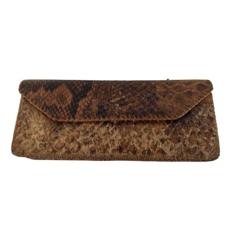 Pochette vintage effet python rabat pression - Label Emmaus - Modalova