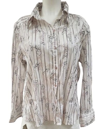 Chemise élégante à rayures et broderies florales - T5 (XL) - Christine Laure - Modalova