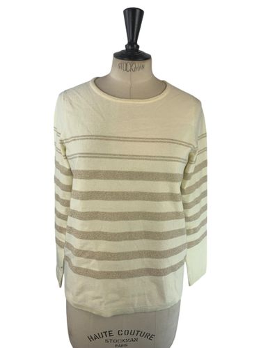 Riu Paris - Pull marinière col rond rayures lurex - beurre & doré - Neuf d'invendu Riu - Taille S/M (estimé) - Label Emmaus - Modalova