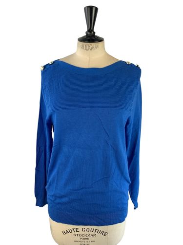 Riu Paris - Pull col bateau empiecement plissé & boutons dorés - roi - Neuf d'invendu Riu - Taille S/M - Label Emmaus - Modalova