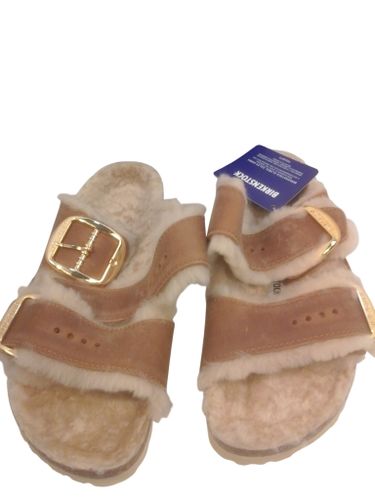 Sandales Birkenstock Arizona Big Buckle en cuir et fourrure - T38 - Label Emmaus - Modalova