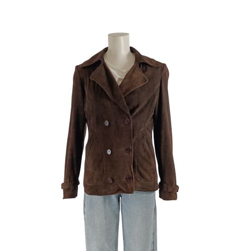 Veste Loxwood en daim , col tailleur, doublure coton, style vintage chic automne - Label Emmaus - Modalova
