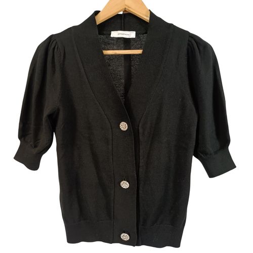 Gilet cardigan manches courtes boutons bijoux coupe courte taille M estimée - Promod - Modalova